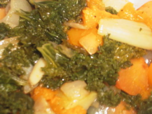 légumes grillés au chou frisé