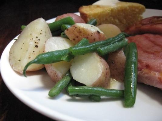 petites pommes de terre et haricots verts (sans viande)