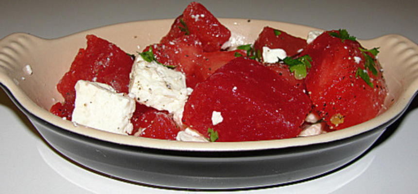 salade de feta et de melon d'eau