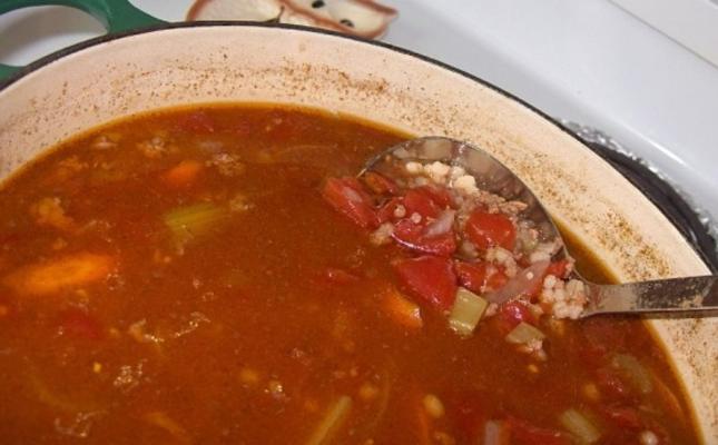 soupe à l'hamburger et à l'orge