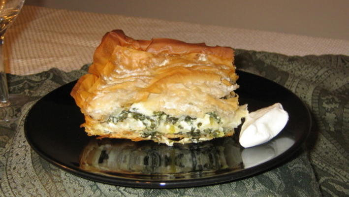 pita bosniaque (tarte phyllo) fourré aux épinards