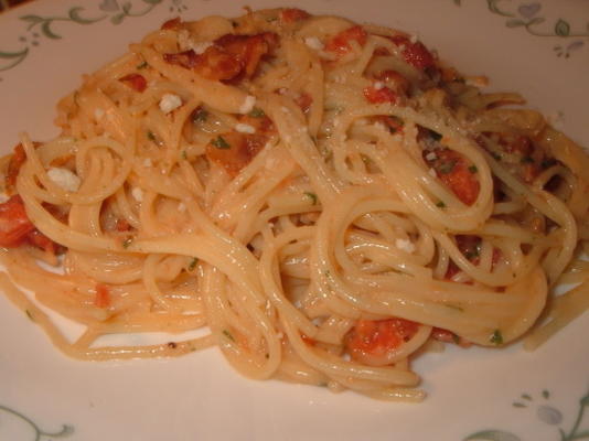 carbonara au bacon et aux tomates