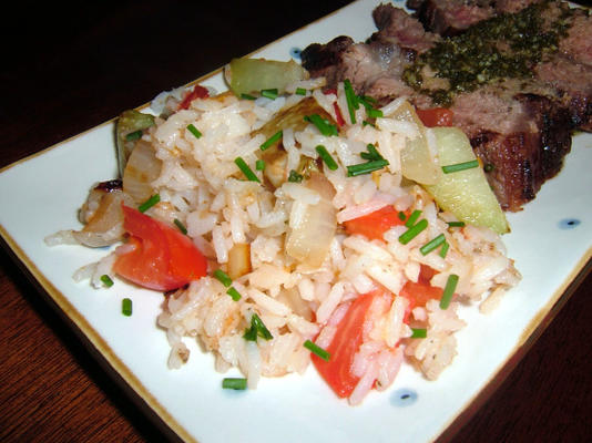 riz avec chayote (fritanga)