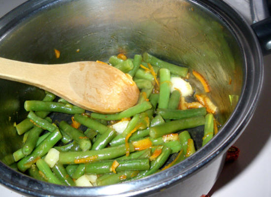 haricots verts glacés à l'orange