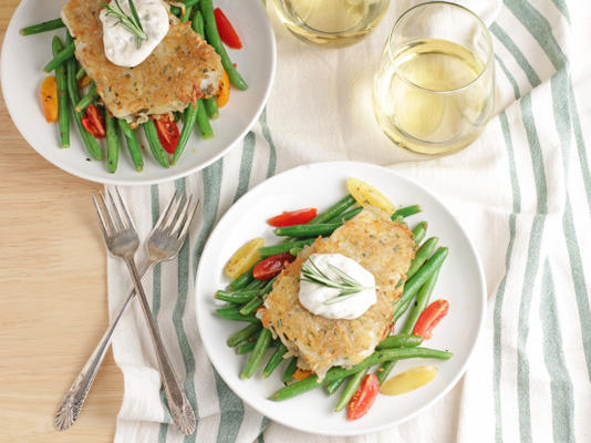 filets de poisson en croûte de pomme de terre, romarin