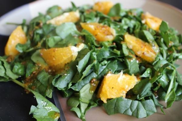 salade d'épinards et de cresson