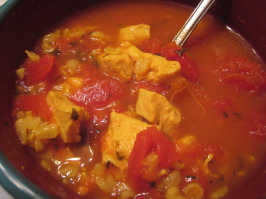 poulet au curry et soupe de riz