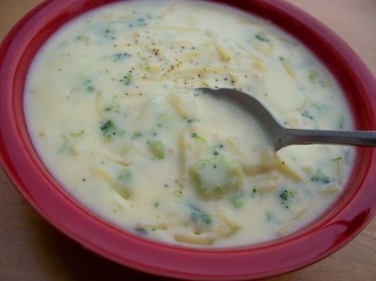 soupe de nouilles au brocoli au fromage