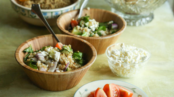 salade méditerranéenne au mil et au quinoa