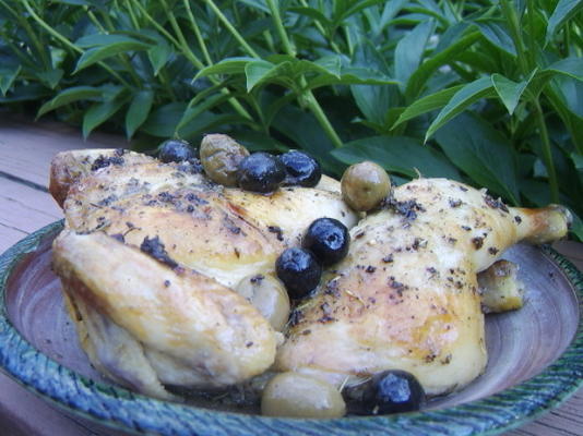 poulet épicé aux olives (pollo alla diavola con olive)