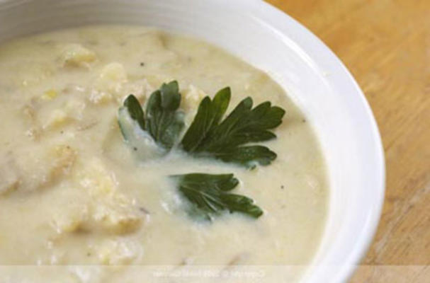 une soupe de pommes de terre et de poireaux au casino fitzgeralds