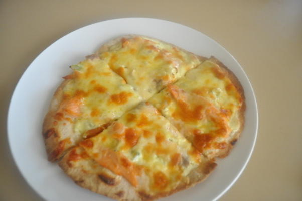 pizzas individuelles au saumon