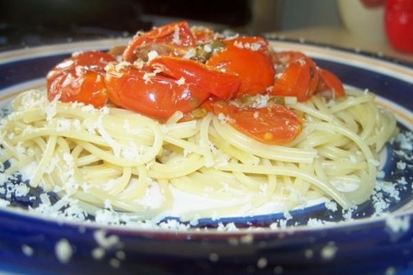 spaghetti aux tomates cerises et aux câpres