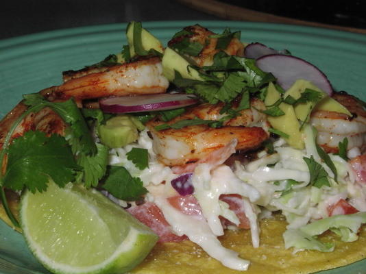 tostadas aux crevettes chipotle