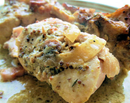 lapin à la sauce stilton-moutarde