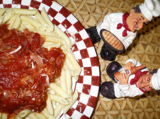 penne à la tomate prosciutto