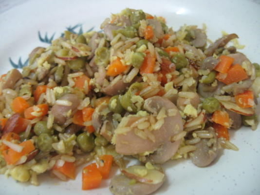 pilaf de riz brun aux champignons