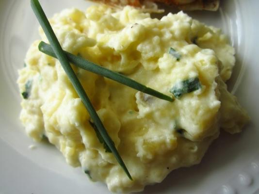 pommes de terre écrasées avec boursin et échalotes