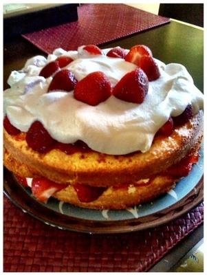 couche facile double gâteau aux fraises