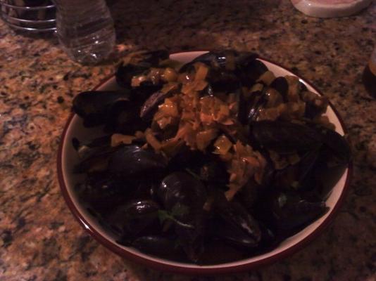 moules et poireaux