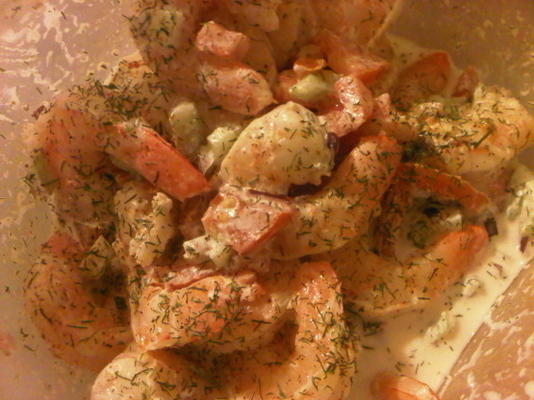 salade de crevettes de base et simple