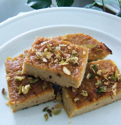 gâteau aux haricots mungo au lait de coco