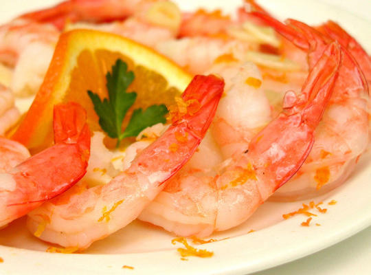 crevettes à l'ail orange