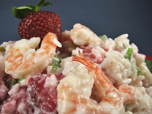 salade de crevettes et fraises