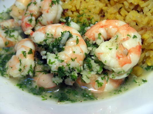 crevettes à l'ail et au vin blanc