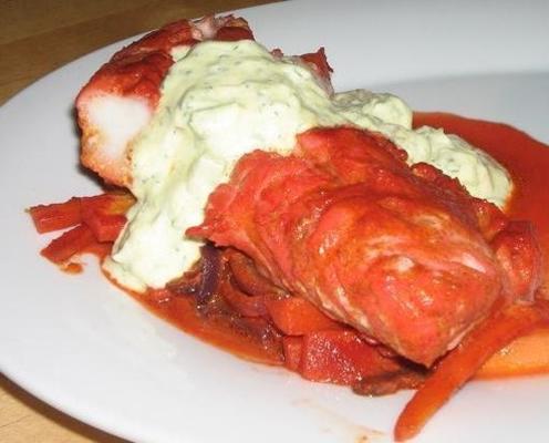 poisson blanc tandoori avec un riz au chili vert