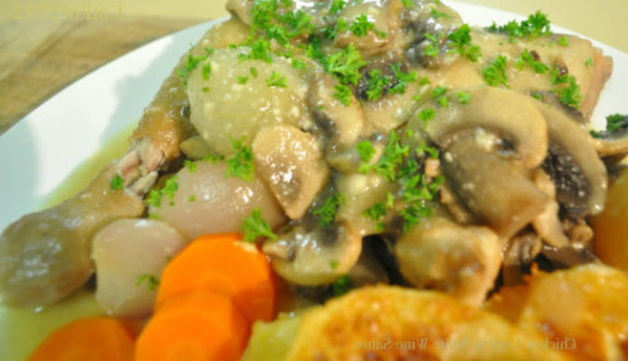 cuisses de poulet en sauce au vin blanc