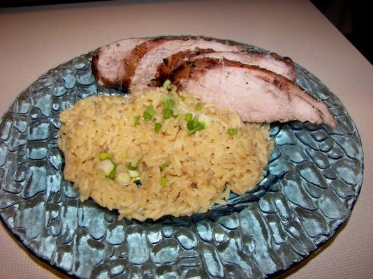 porc mariné à la grecque avec riz au citron