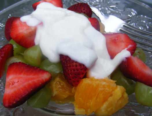 salade de fruits frais au yaourt miel et vanille