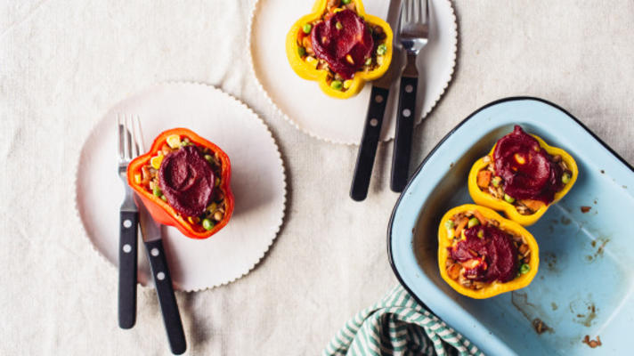 poivrons farcis épicés (végétarien / végétalien / sans gluten)