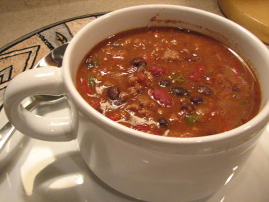 trois chili aux haricots et au boeuf (léger)