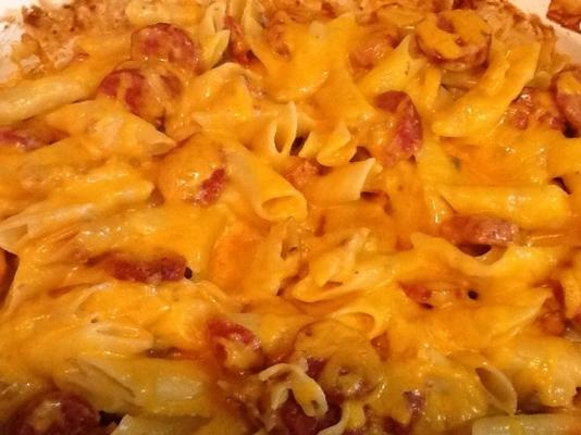 penne au four et kielbasa