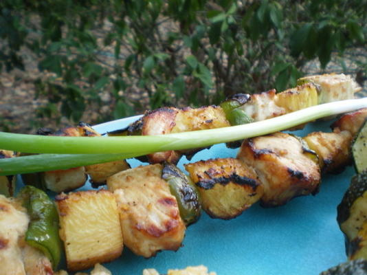 brochettes de poisson teriyaki