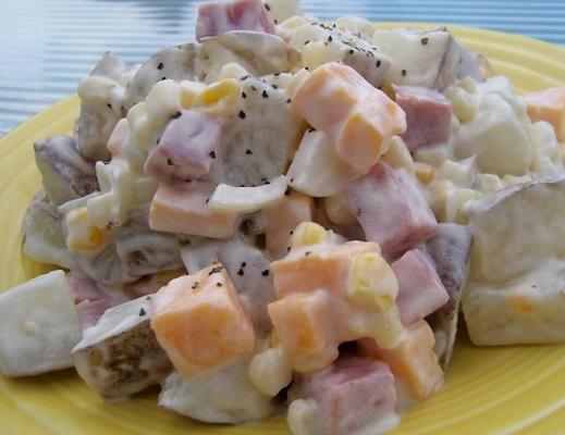 salade de pommes de terre, jambon et fromage