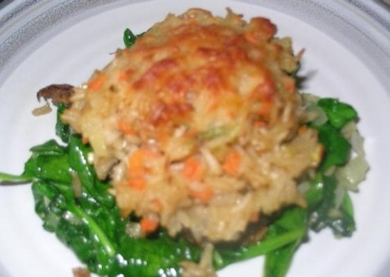 portabellas farcis au risotto au parmesan