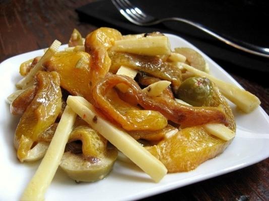 salade de fontines et poivrons jaunes grillés