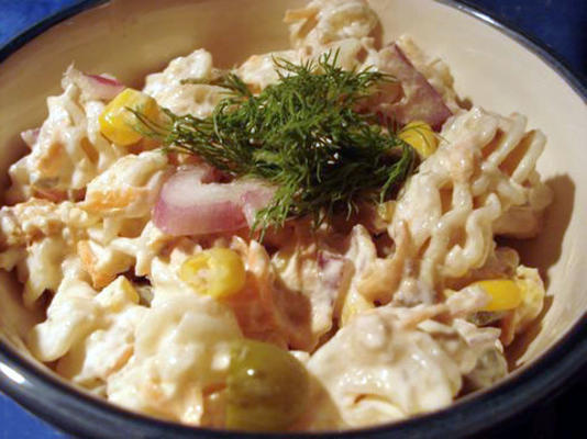 salade de pâtes au saumon faible en gras