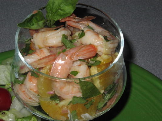 cocktail de crevettes et d'agrumes