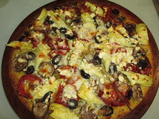 pizza aux artichauts et champignons grillés