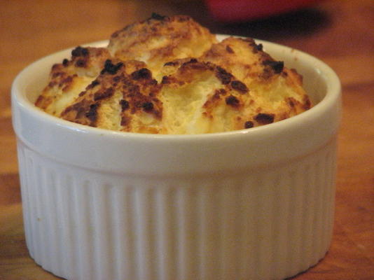 Twice-Baked Goat Cheese Soufflés on a Bed of Mixed Greens