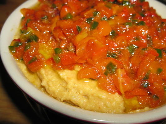 houmous jalapeno et poivron rouge rôti