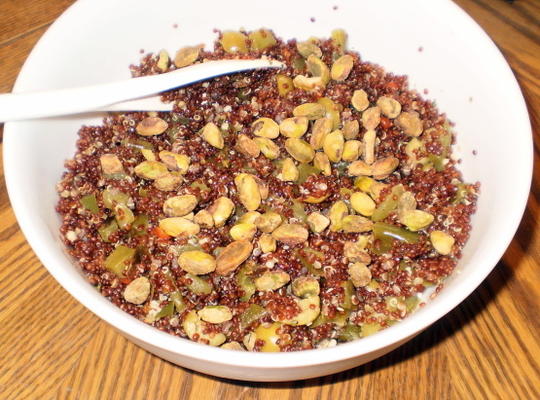 salade de quinoa et pistache au pesto marocain