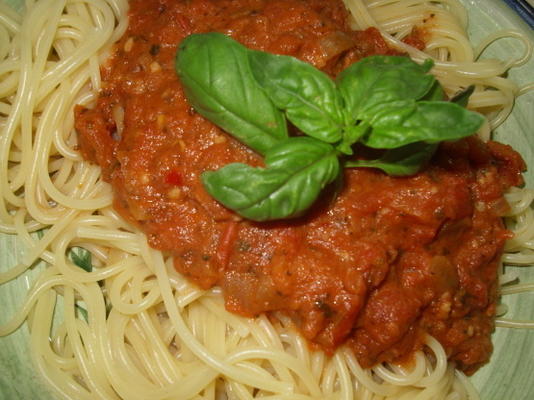 les pâtes al pomodoro (les recettes de tia sur la recette des pâtes basta)