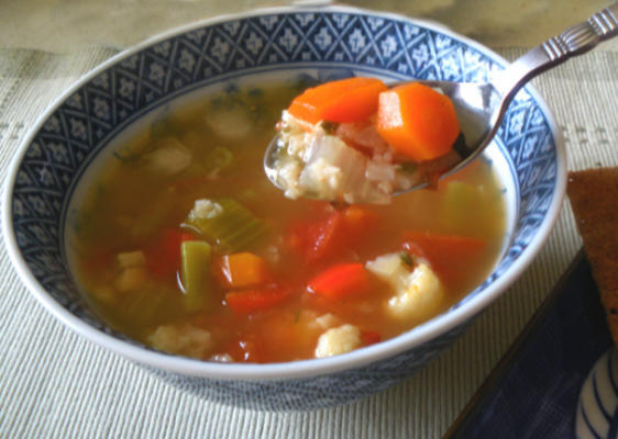 soupe de riz aux légumes