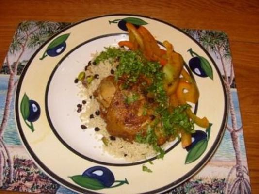 poulet marocain au couscous à la pistache