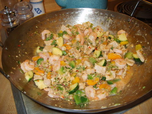 sauté de porc et de crevettes